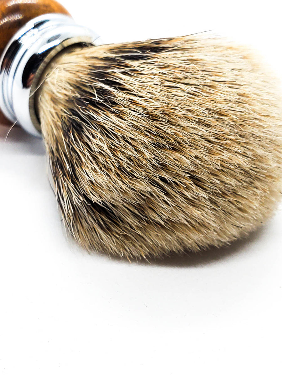 Hand-turned Badger Shave Brush Made From Texas Mesquite