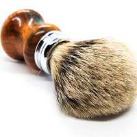 Hand-turned Badger Shave Brush Made From Texas Mesquite