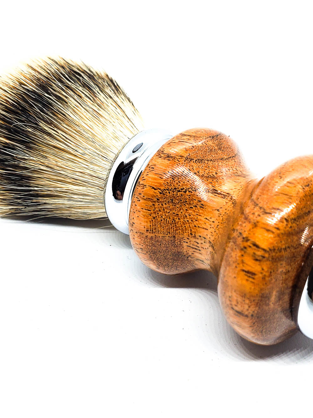 Hand-turned Badger Shave Brush Made From Texas Mesquite