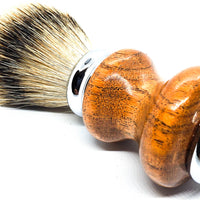 Hand-turned Badger Shave Brush Made From Texas Mesquite