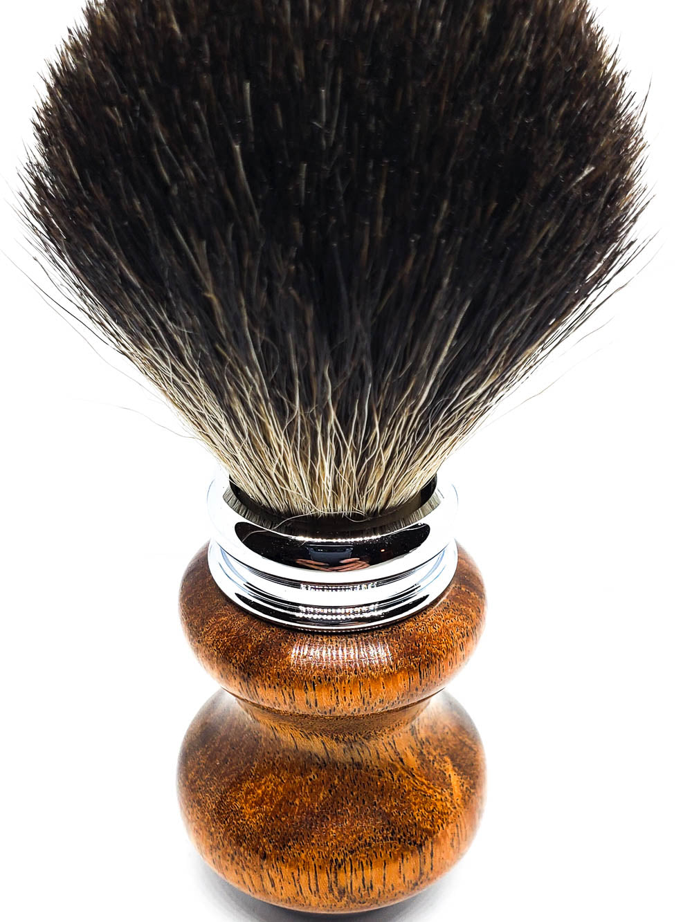 Hand-turned Badger Shave Brush Made From Texas Mesquite