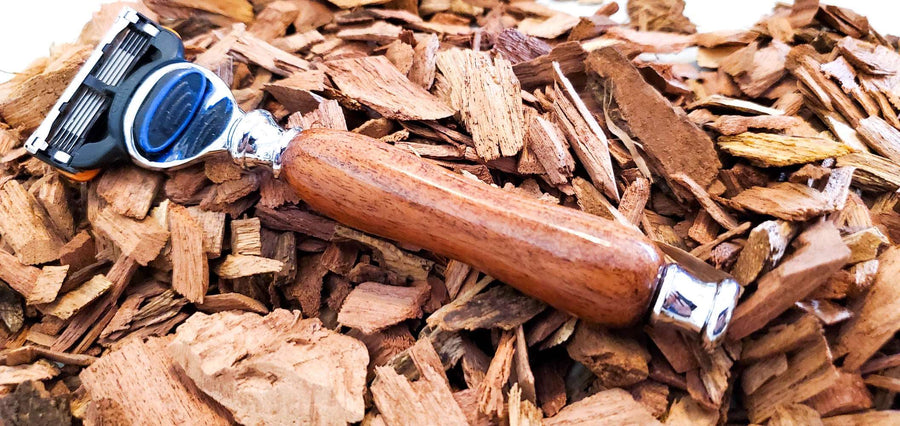 Hand-Turned Razor Set in Texas Mesquite