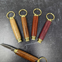 Handcrafted Wooden Keychain with Hidden Pocket Knife – Discreet and Practical Utility Tool