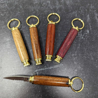 Handcrafted Wooden Keychain with Hidden Pocket Knife – Discreet and Practical Utility Tool