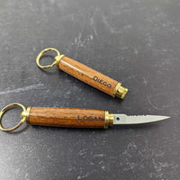 Handcrafted Wooden Keychain with Hidden Pocket Knife – Discreet and Practical Utility Tool