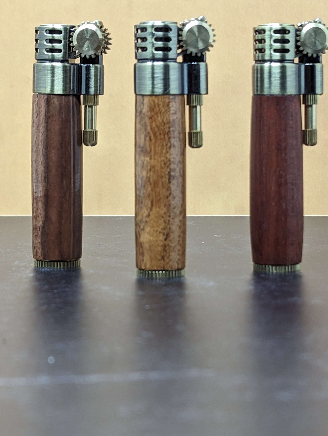 Hand-Turned Wood Barrel Lighter - Crafted Elegance