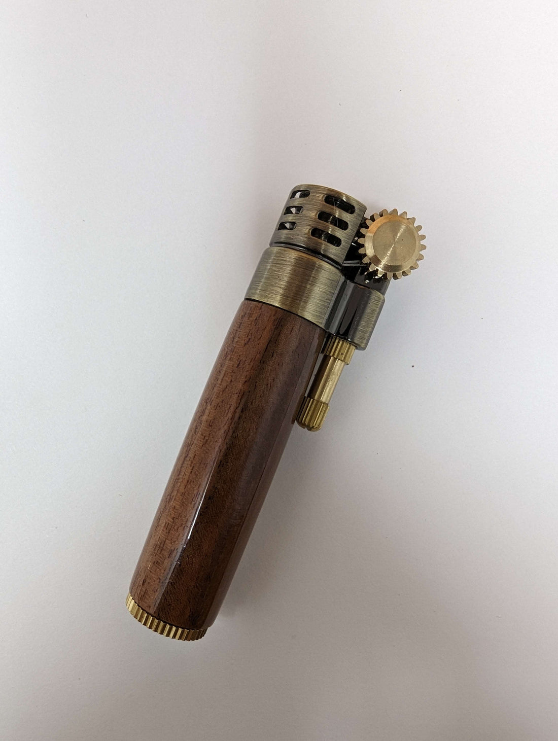 Hand-Turned Wood Barrel Lighter - Crafted Elegance