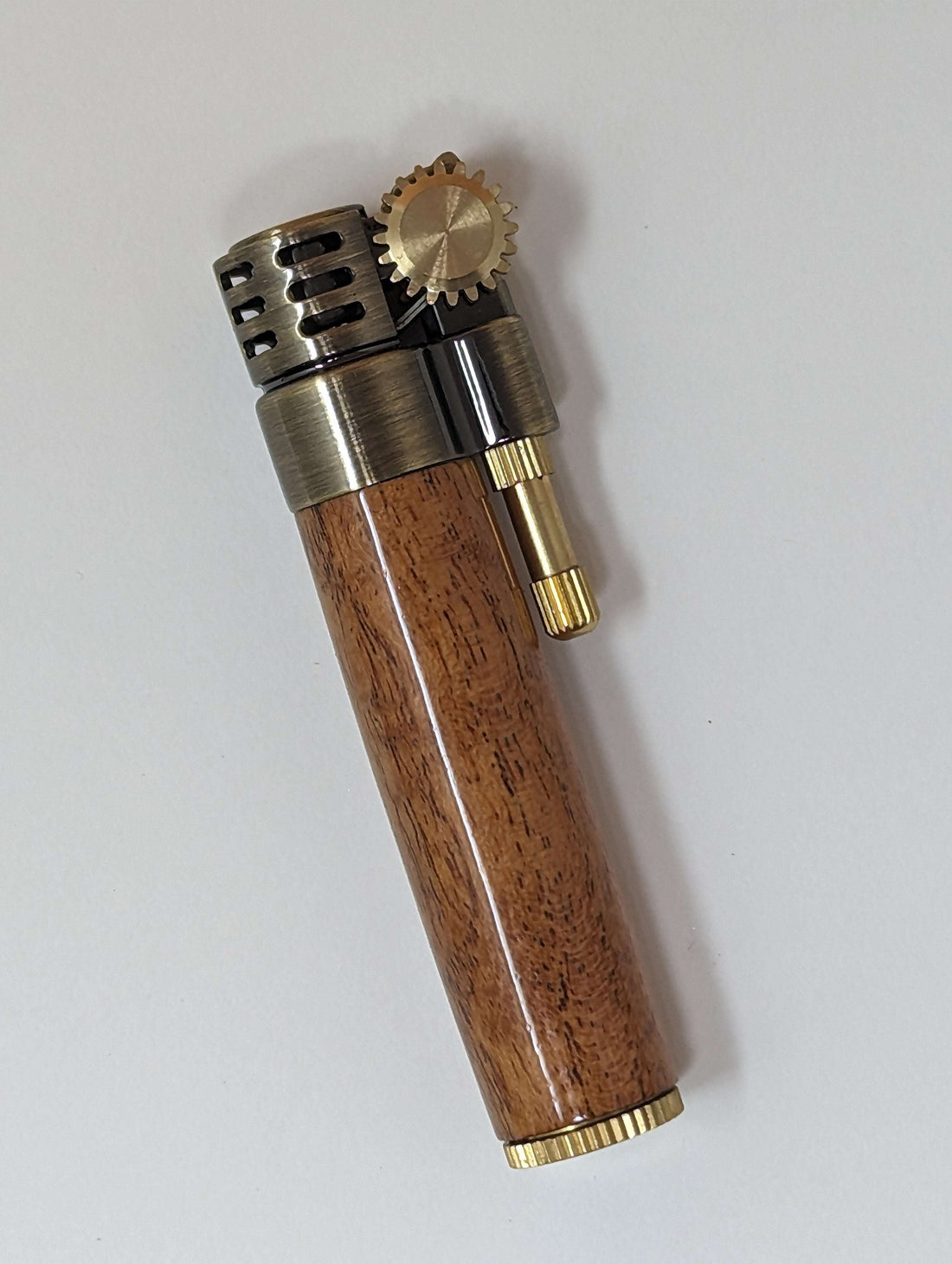 Hand-Turned Wood Barrel Lighter - Crafted Elegance