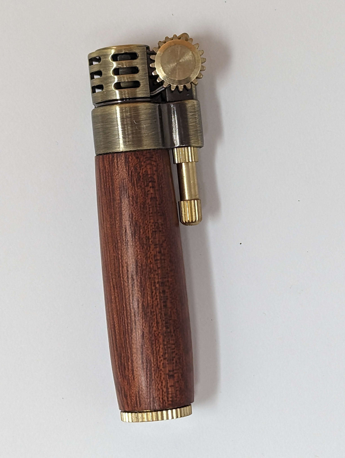 Hand-Turned Wood Barrel Lighter - Crafted Elegance