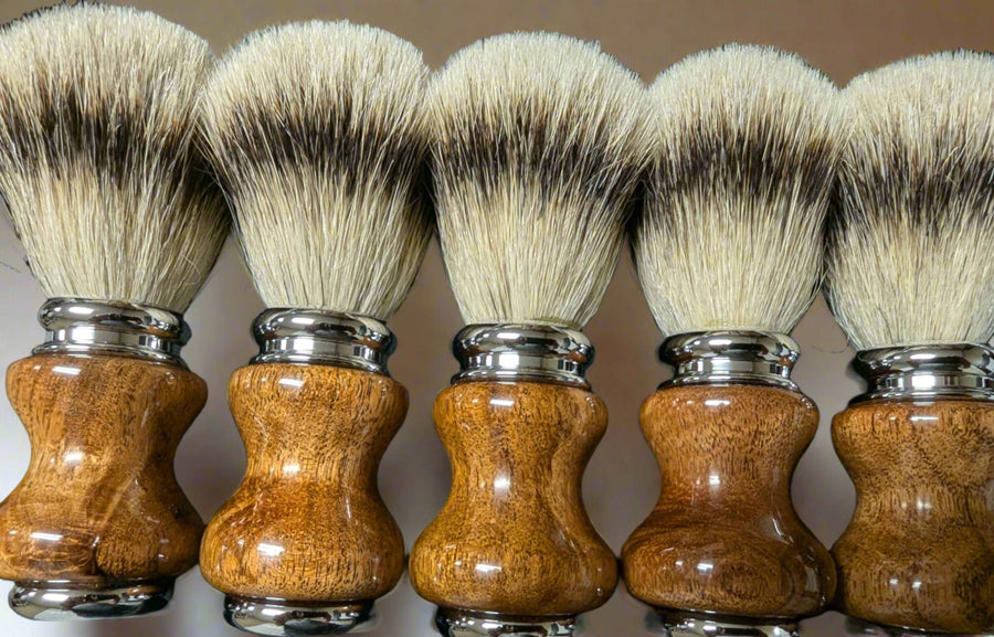 silver tip badger brushes with mesquite wood handles