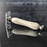 Hand-turned Antler Safety Razor