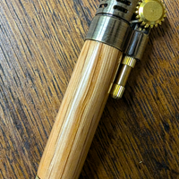 Hand-Turned Wood Barrel Lighter - Crafted Elegance