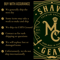 buy with assurance from mc shave gear