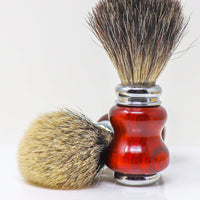 hand made badger brush in padauk wood