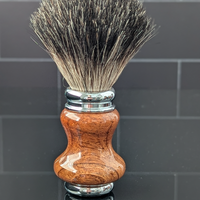 Black badger shave brush with a mesquite handle from mc shave gear