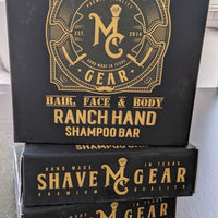 Ranch Hand All-In-One Hair, Face & Body Shampoo Bar for men - stack of boxes