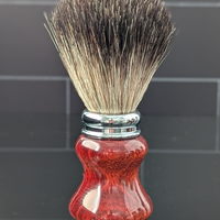 Hand-turned Badger Shave Brush in Padauk