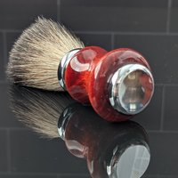 Hand-turned Badger Shave Brush in Padauk