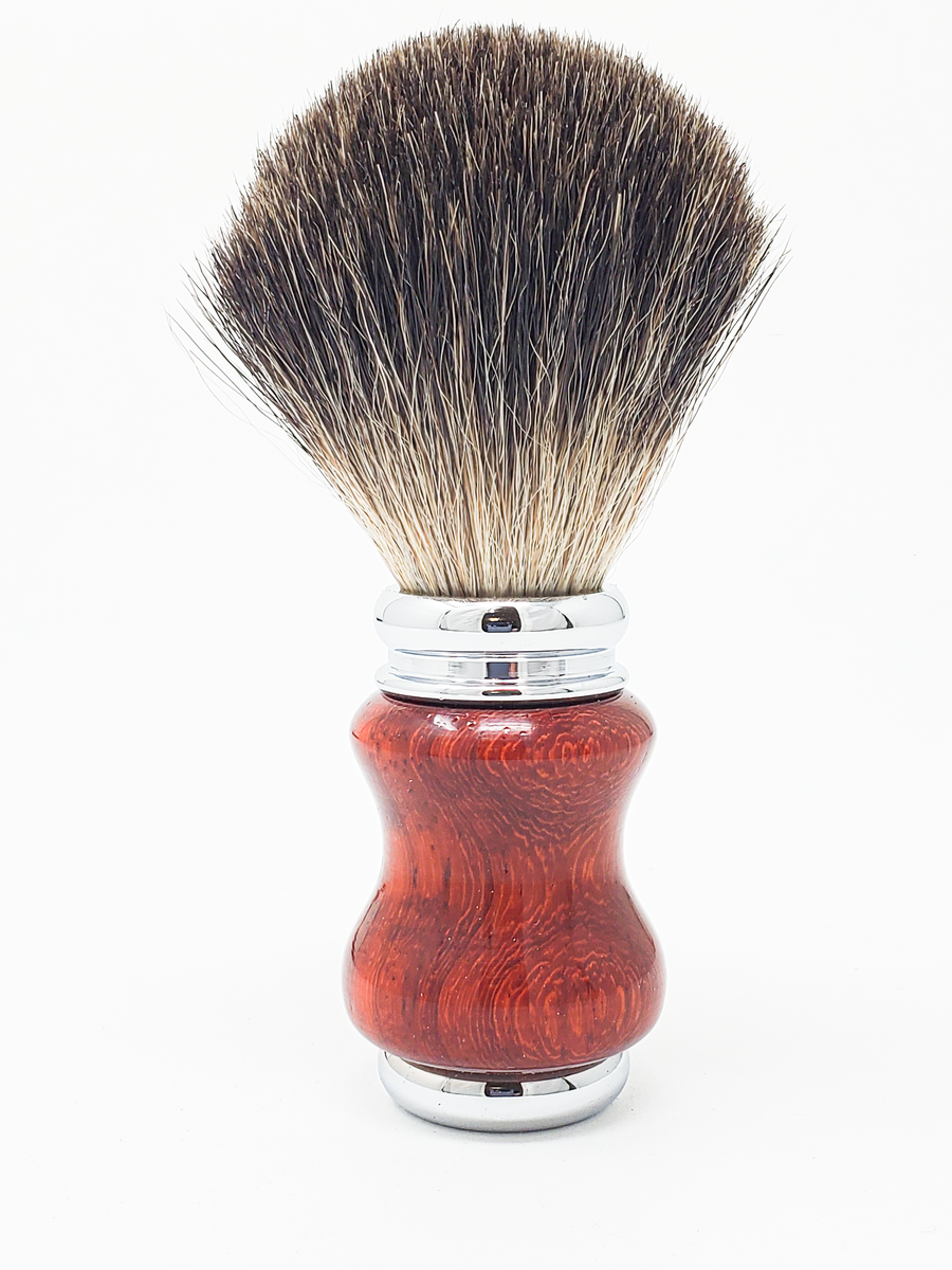 Hand-turned Badger Shave Brush in Padauk