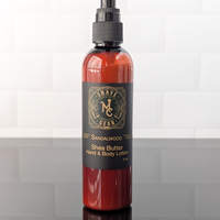 sandalwood shea butter hand and body lotion from mc shave gear front view