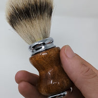 Hand-turned Badger Shave Brush Made From Texas Mesquite